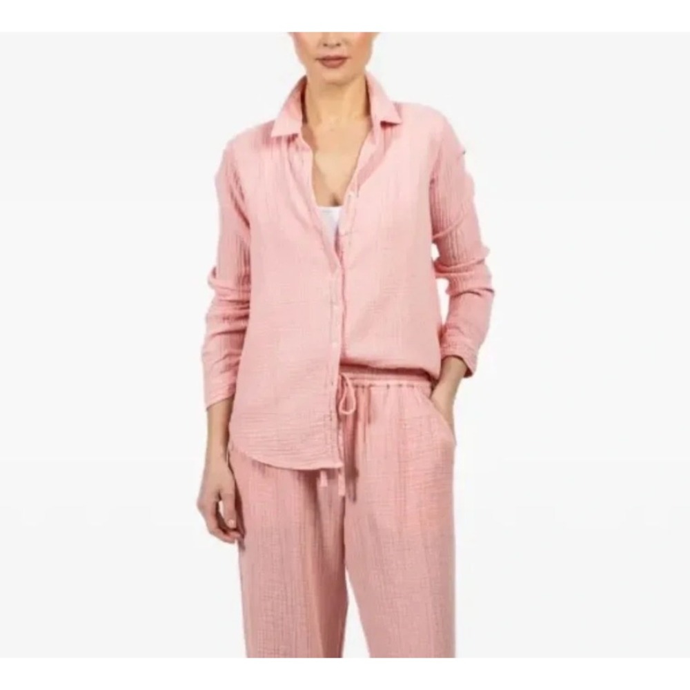 Xirena Scout Button Down Womens Small Pink Gauze Cotton Minimalist Luxury Spring